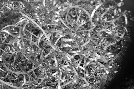 silver steel shavings with visible details. background or textureの写真素材