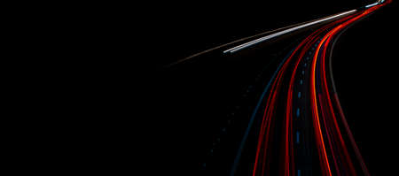 lights of cars with night. long exposureの写真素材