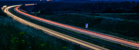 lights of cars with night. long exposureの写真素材