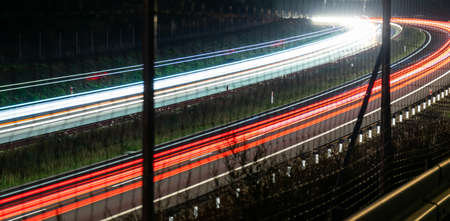 lights of cars with night. long exposureの写真素材
