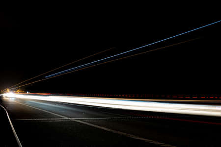 lights of cars with night. long exposureの写真素材