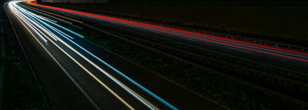 lights of cars with night. long exposureの写真素材