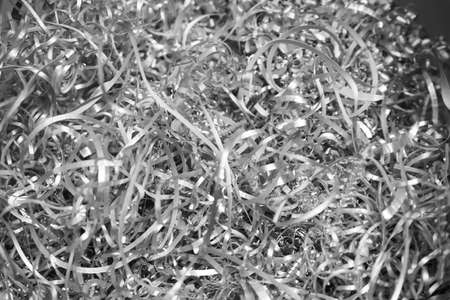 silver steel shavings with visible details. background or textureの写真素材