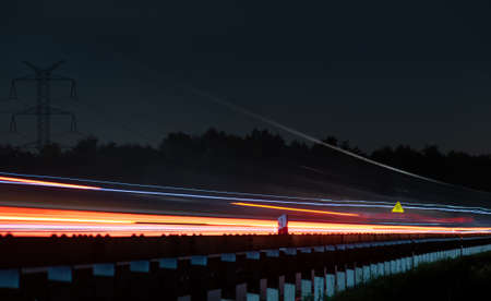 lights of cars with night. long exposure