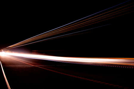 lights of cars with night. long exposureの写真素材