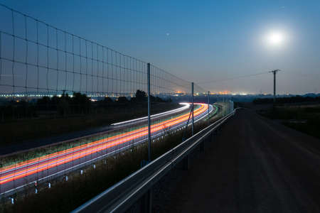 lights of cars with night. long exposureの写真素材