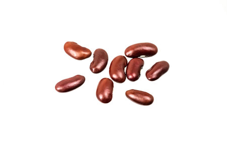 red beans on a white isolated backgroundの写真素材