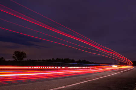 lights of cars with night. long exposureの写真素材
