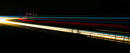 lights of cars with night. long exposureの写真素材