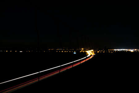lights of cars with night. long exposure