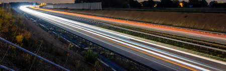 lights of cars with night. long exposure
