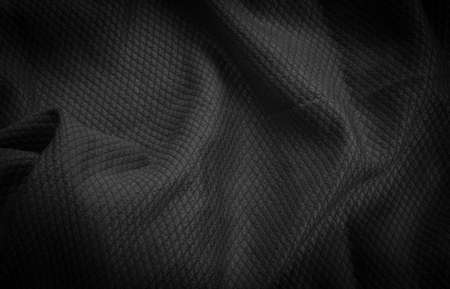 black cotton material with an interesting patternの写真素材