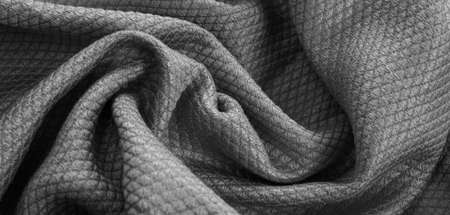 gray cotton fabric with an interesting pattern