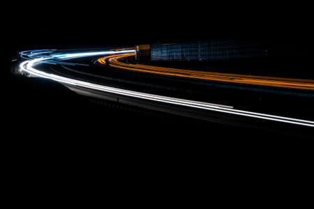 lights of cars with night. long exposure