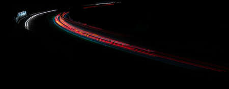 lights of cars with night. long exposure