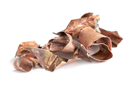copper shavings on a white isolated background