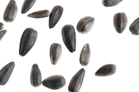 sunflower seeds on a white isolated background