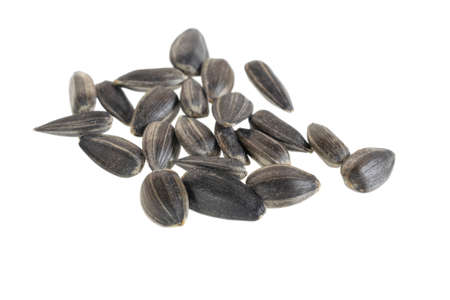 sunflower seeds on a white isolated background