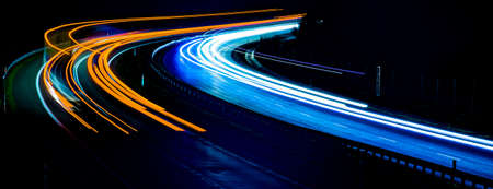 lights of cars with night. long exposure