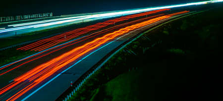 lights of cars with night. long exposure