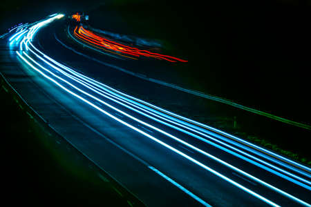lights of cars with night. long exposure