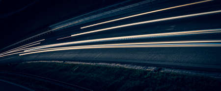 lights of cars with night. long exposure