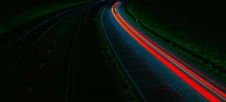 lights of cars with night. long exposureの写真素材