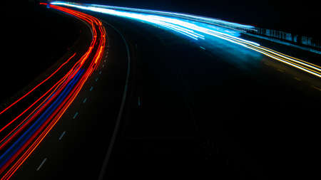 lights of cars with night. long exposure