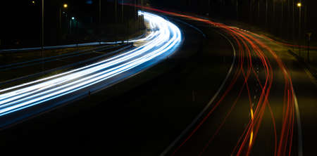 lights of cars with night. long exposureの写真素材