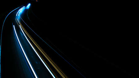 lights of cars with night. long exposure