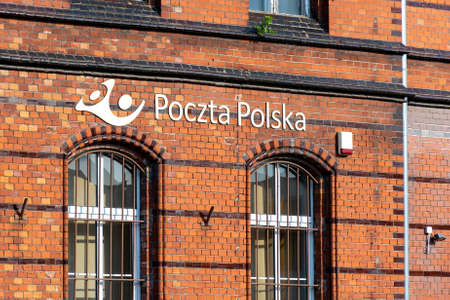 Sroda Wielkopolska, Poland - June 25, 2022 - the building of the Polish post office in Sroda Wielkopolskaのeditorial素材