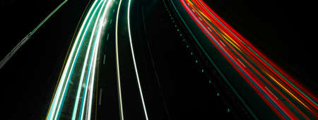 lights of cars with night. long exposureの写真素材