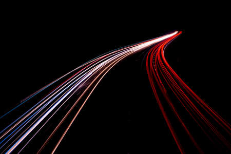 lights of cars with night. long exposureの写真素材