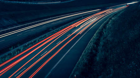 lights of cars with night. long exposure