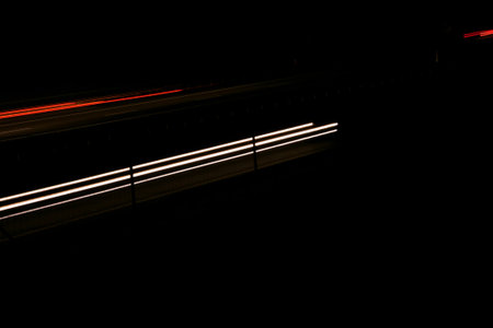 lights of cars with night. long exposureの写真素材