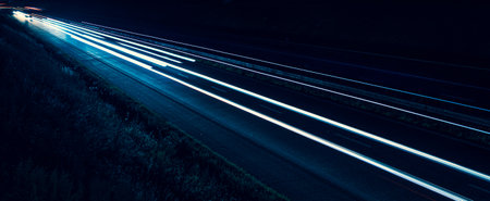 lights of cars with night. long exposureの写真素材