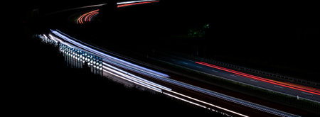 lights of cars with night. long exposure
