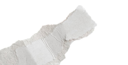 a white piece of paper on an isolated white backgroundの写真素材