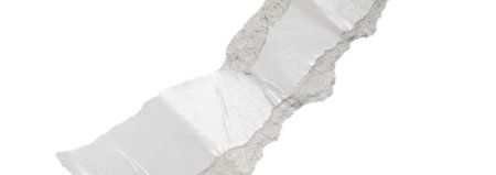 a white piece of paper on an isolated white backgroundの写真素材