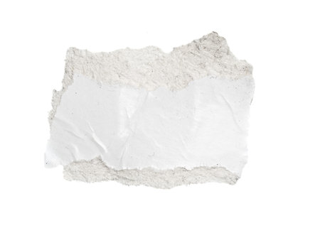 a white piece of paper on an isolated white backgroundの写真素材