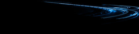 blue car lights at night. long exposure