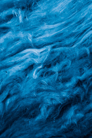 blue mineral wool with a visible textureの写真素材