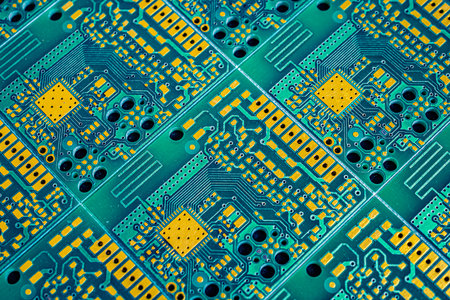 blue printed circuit board with gold plating