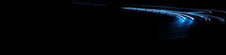 blue car lights at night. long exposureの写真素材