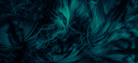 blue feathers of the owl with visible detailsの写真素材