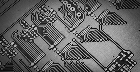 gray printed circuit board with gold plating