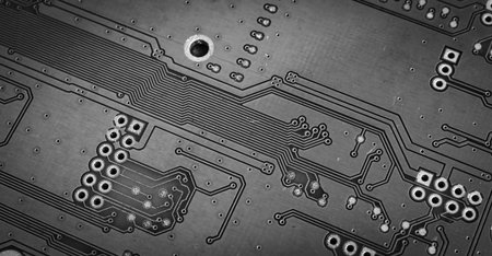 gray printed circuit board with gold plating