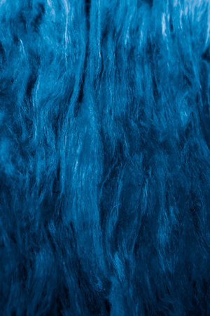blue mineral wool with a visible textureの写真素材