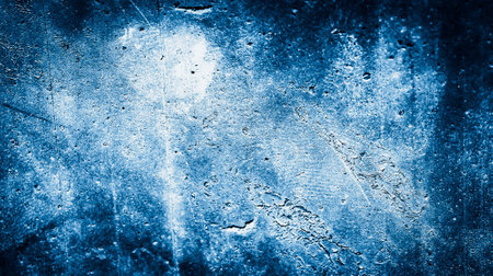 wall painted with blue paint with an interesting textureの写真素材