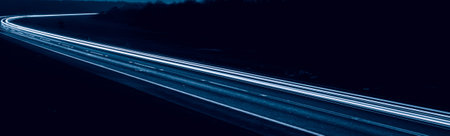 blue car lights at night. long exposure